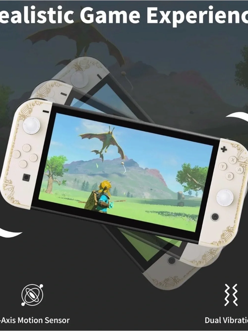 Nintendo Compatible Joy-Con Controller Pair - White with Gold Accent
